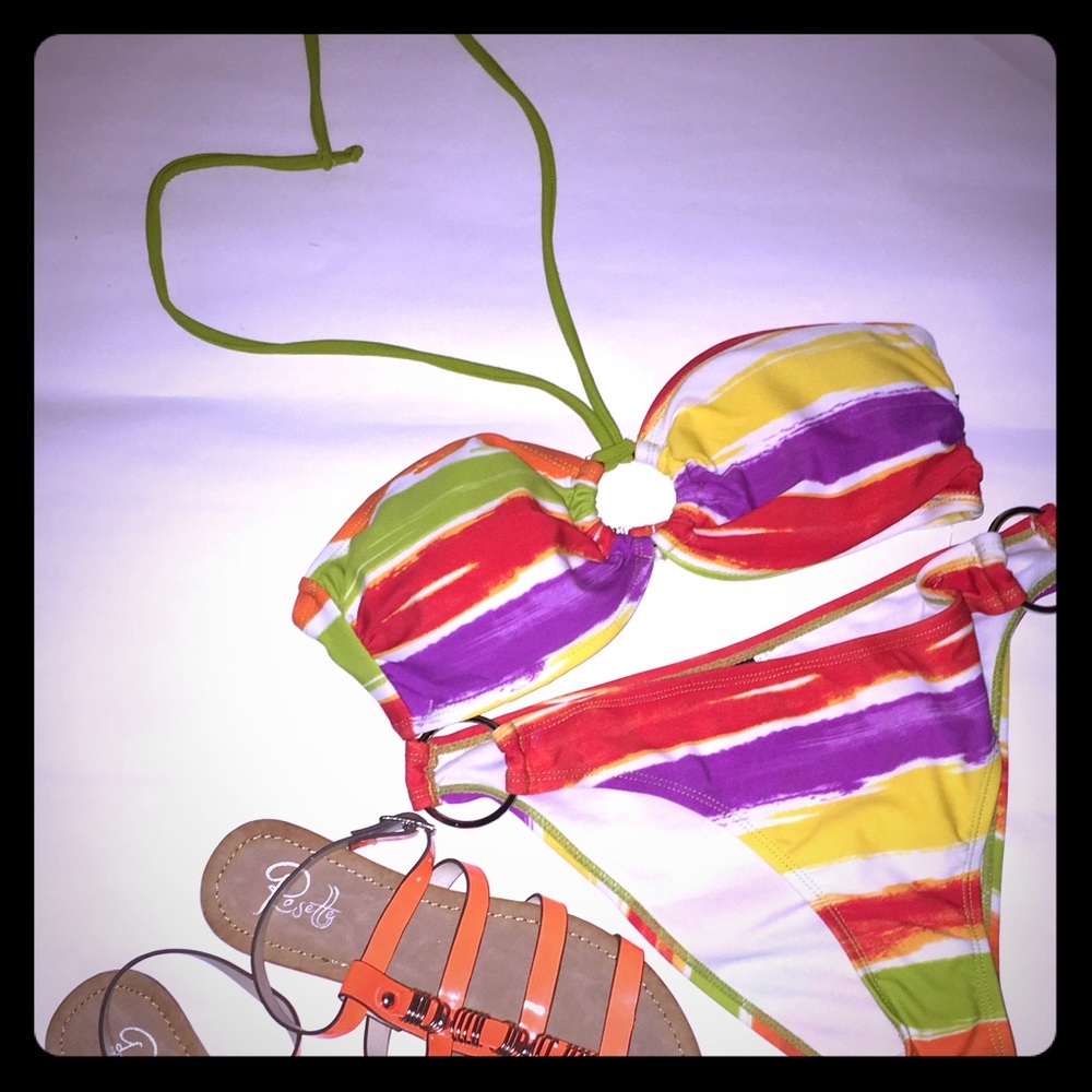Envya swimwear two piece bathing suit size medium